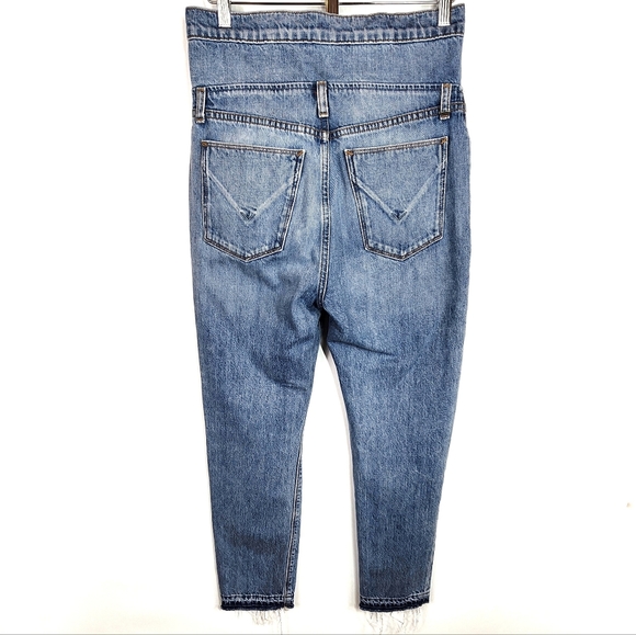 Hudson Jessi Boyfriend High Waist Foldover Jeans Distressed Released Hem Slouchy - Picture 7 of 11